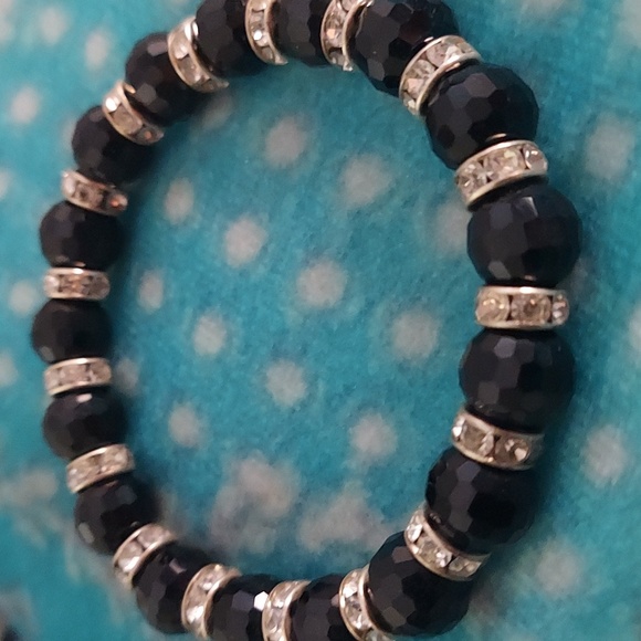 4 PC Crystal Beaded Faceted Rhinestone Stretch bracelets - Picture 7 of 11